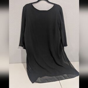 Women's Vintage Retro Black Elegant Sheer Midi Dress  Flowy Coquette Party